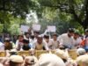 Ruckus during protest in New Delhi, two policemen injured in stone pelting